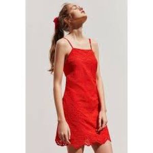 Kimchi Blue red strappy eyelet tank dress